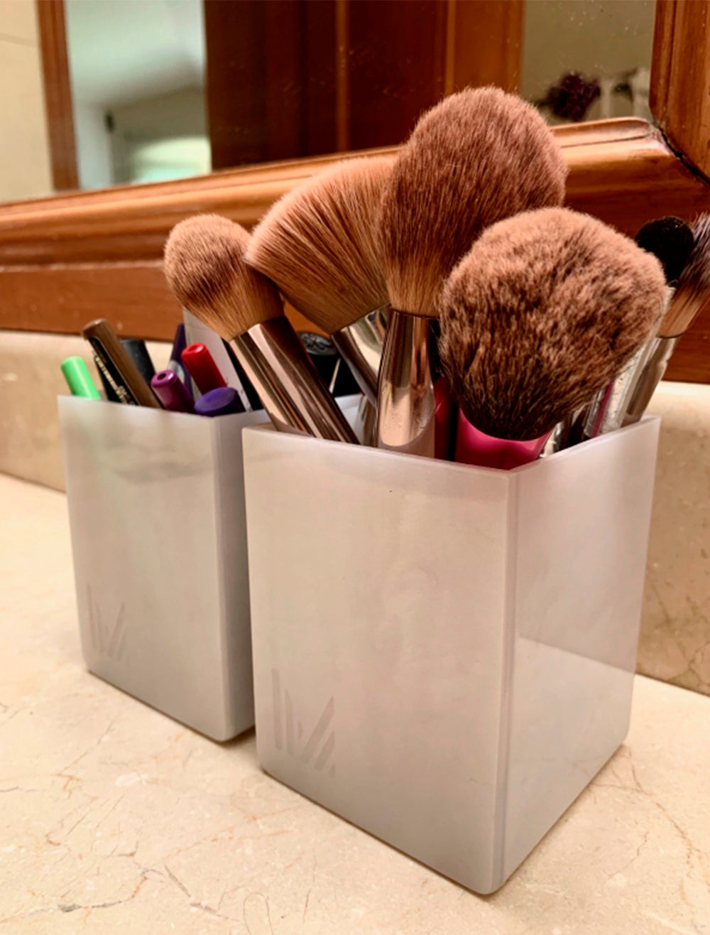 DUO BRUSH HOLDER MARMOL ( 2 piezas)